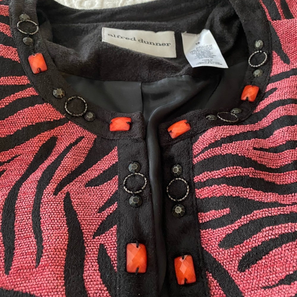 Deep rose and black tiger stripe
